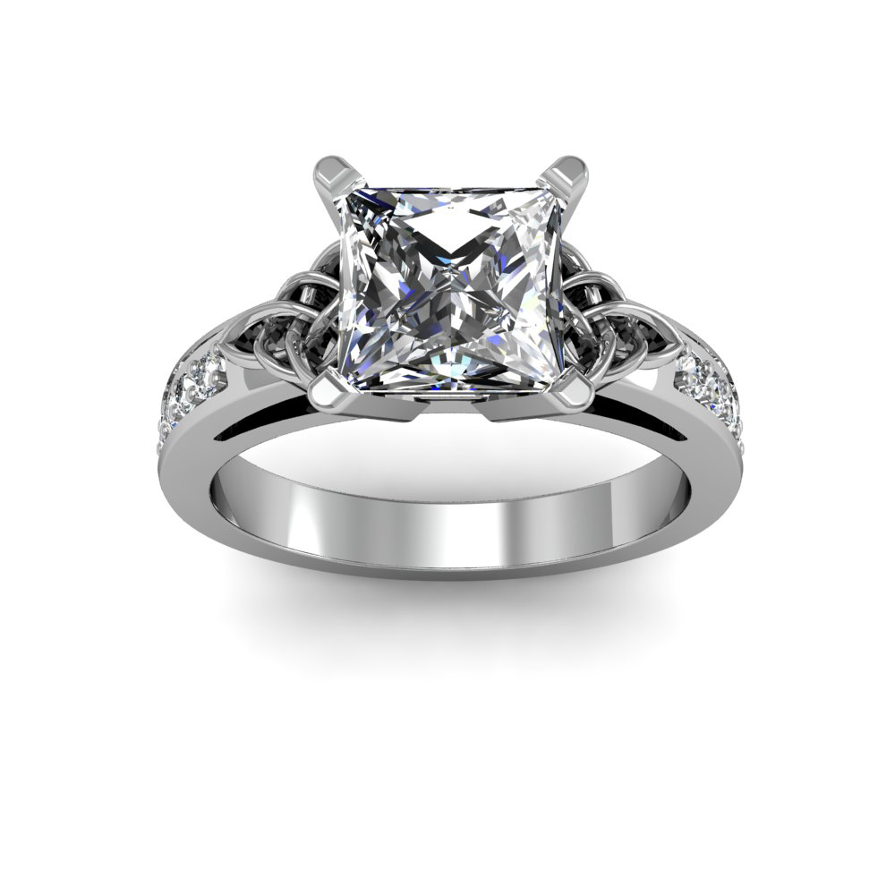 most popular Celtic engagement ring with princess cut diamond