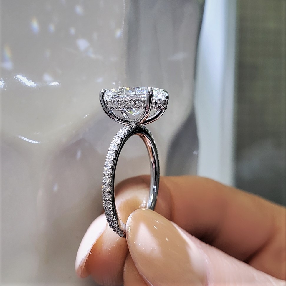 Hidden Halo Diamond Engagement Rings